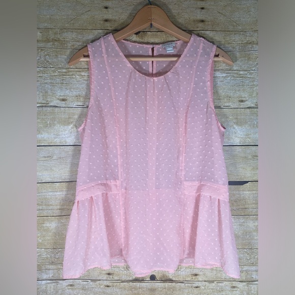 J. Crew Tops - J.Crew sz 6 Sheer Pink Peplum Lightweight Blouse